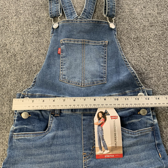 NWT Levi's Girlfriend Overalls Stretch Slim Fit Youth Girls Size 12 Regular - Picture 15 of 16